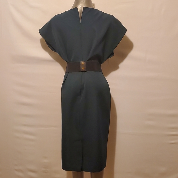 Phthalo Green Dress With Belt - Picture 2 of 2